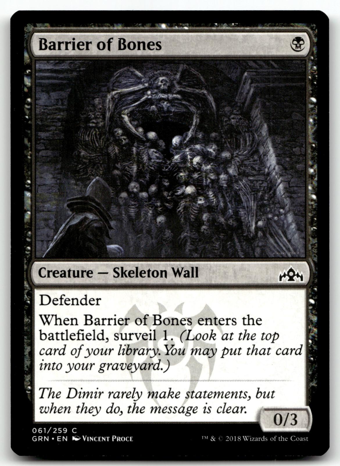 Barrier of Bones 61 Common Guilds of Ravnica Magic: The Gathering Near Mint