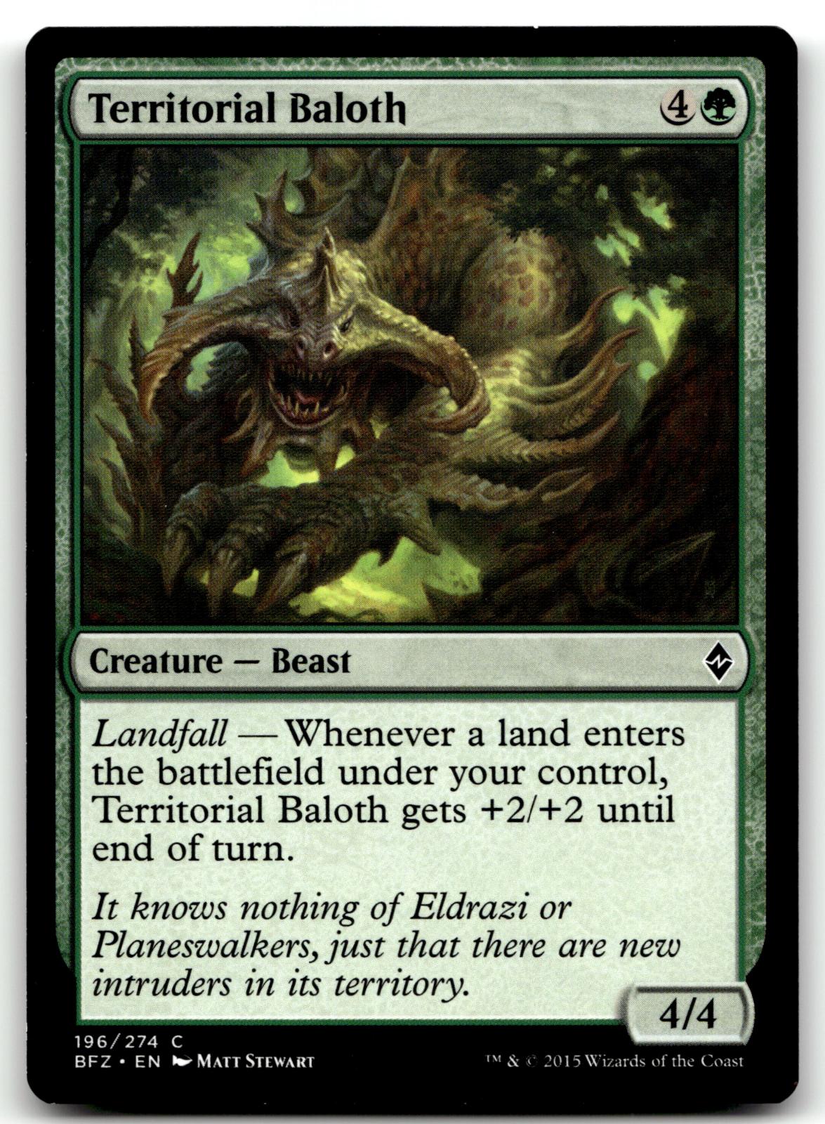 Territorial Baloth 196 Common Battle for Zendikar Magic: The Gathering Near Mint