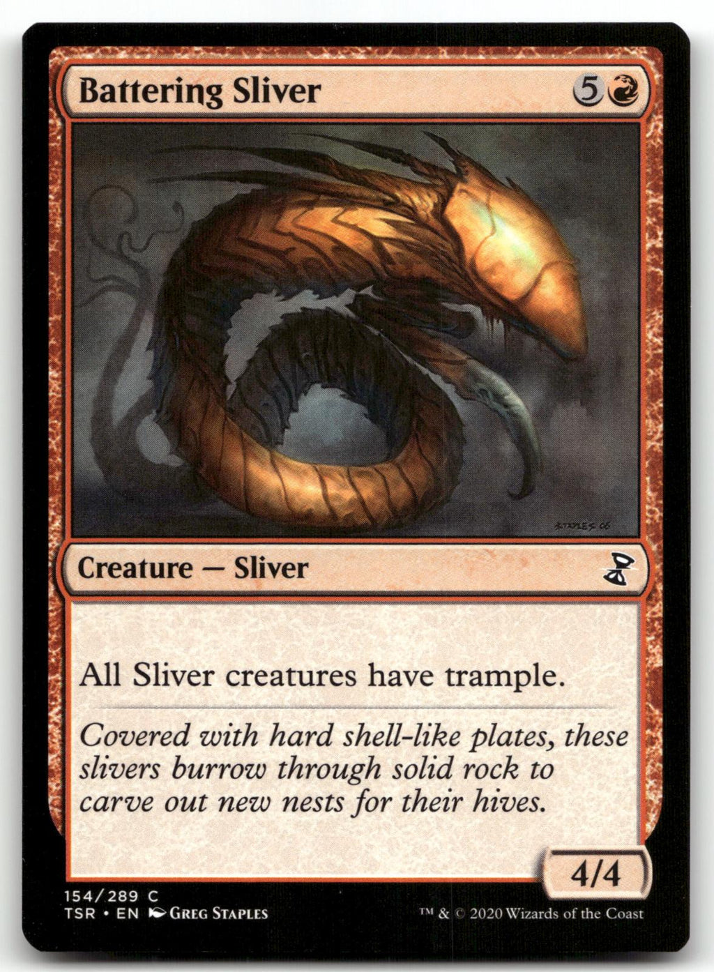 Battering Sliver 154 Common Time Spiral: Remastered Magic: The Gathering NM