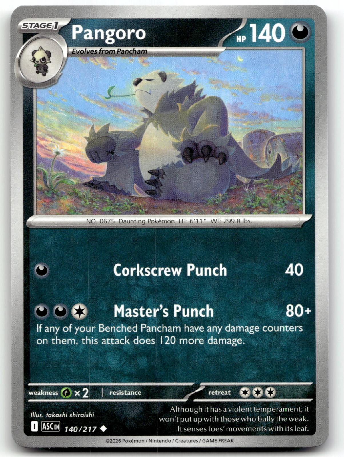 Pangoro 140/217 Uncommon Ascended Heroes Pokemon Near Mint