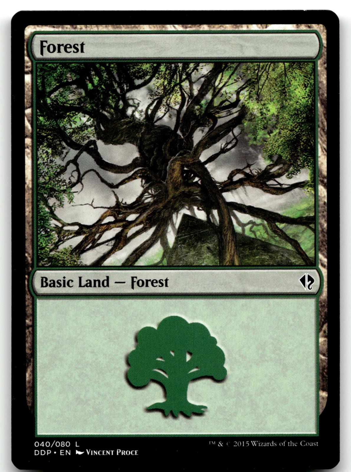 Forest (040) 40 Land Duel Decks: Zendikar vs. Eldrazi Magic: The Gathering NM
