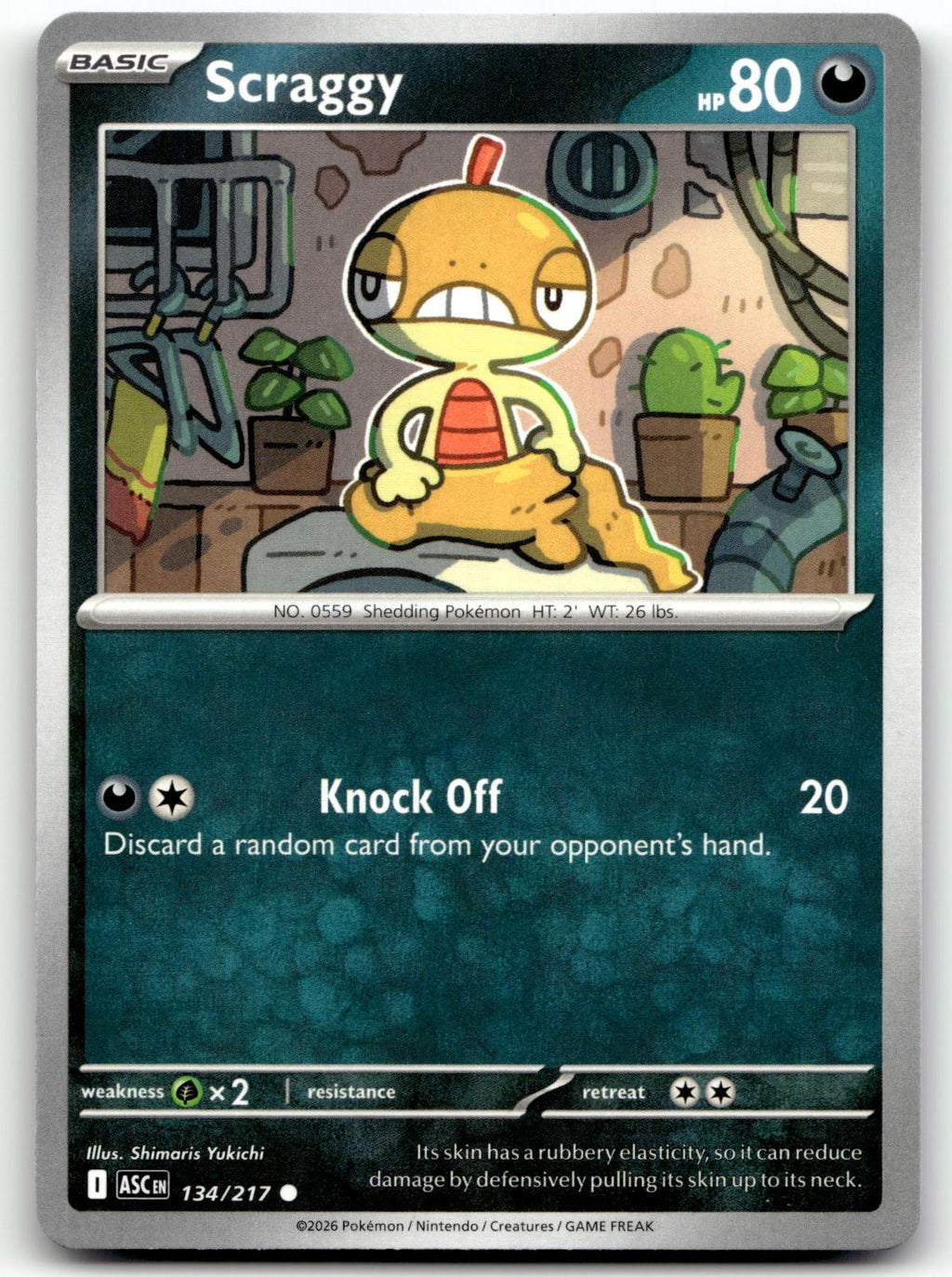 Scraggy 134/217 Common Ascended Heroes Pokemon Near Mint