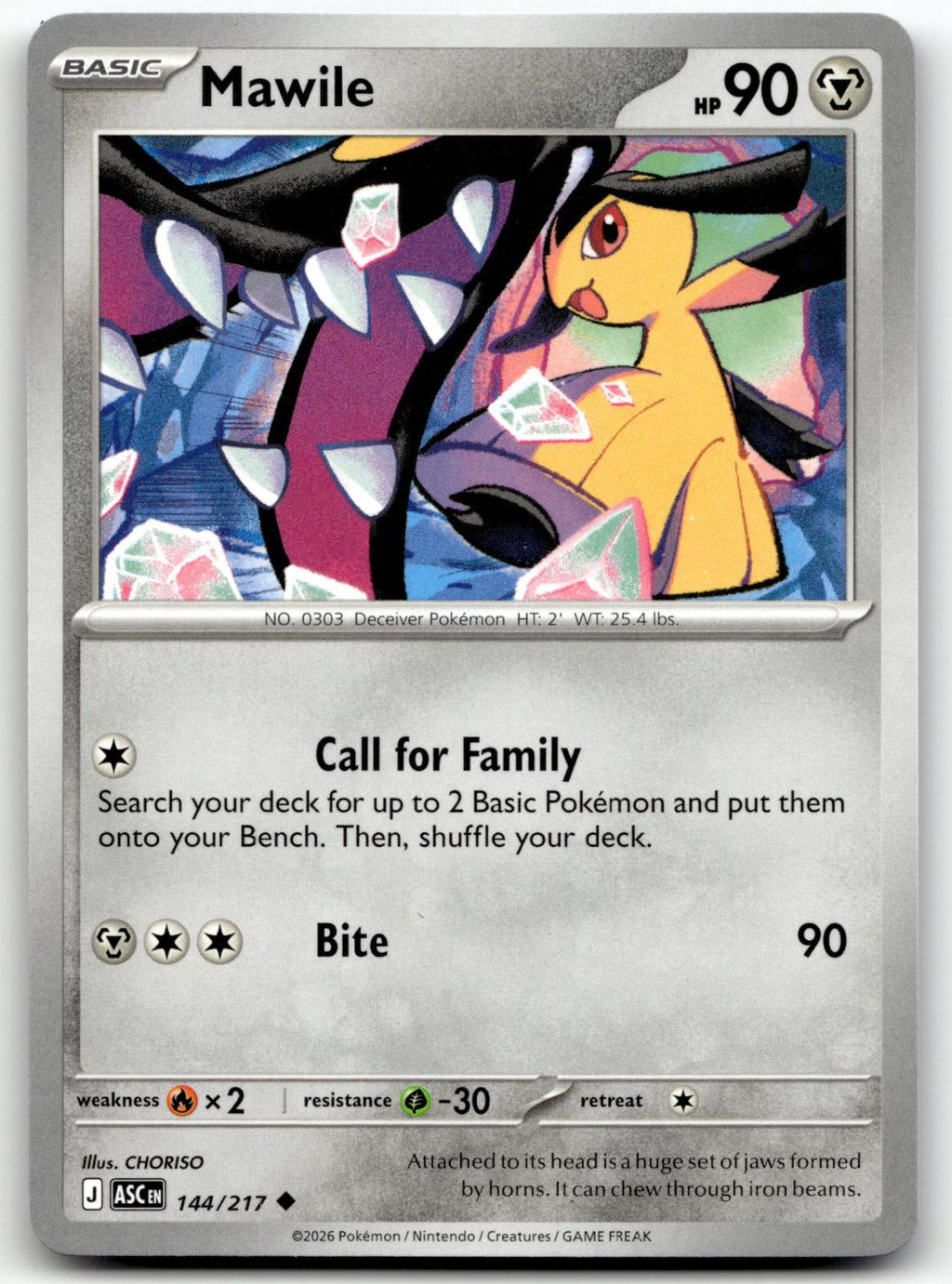 Mawile 144/217 Uncommon Ascended Heroes Pokemon Near Mint