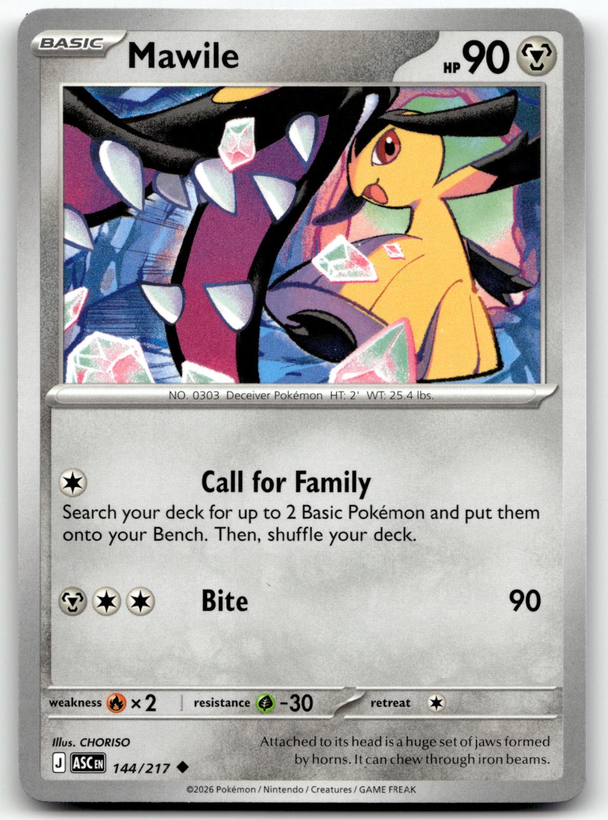 Mawile 144/217 Uncommon Ascended Heroes Pokemon Near Mint