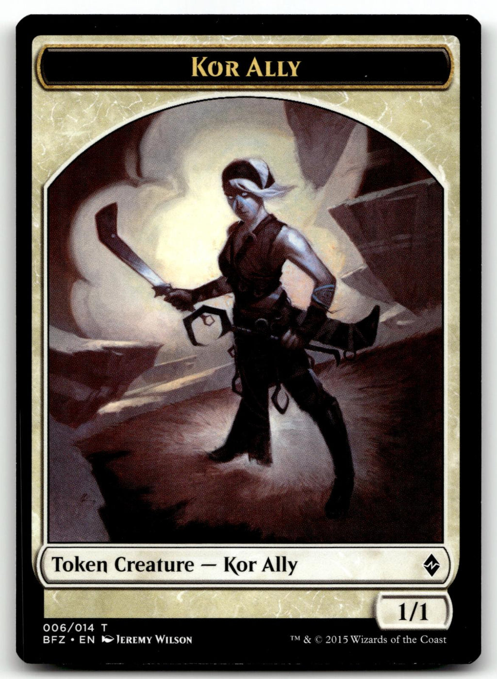 Kor Ally Token 6 Token Battle for Zendikar Magic: The Gathering Near Mint