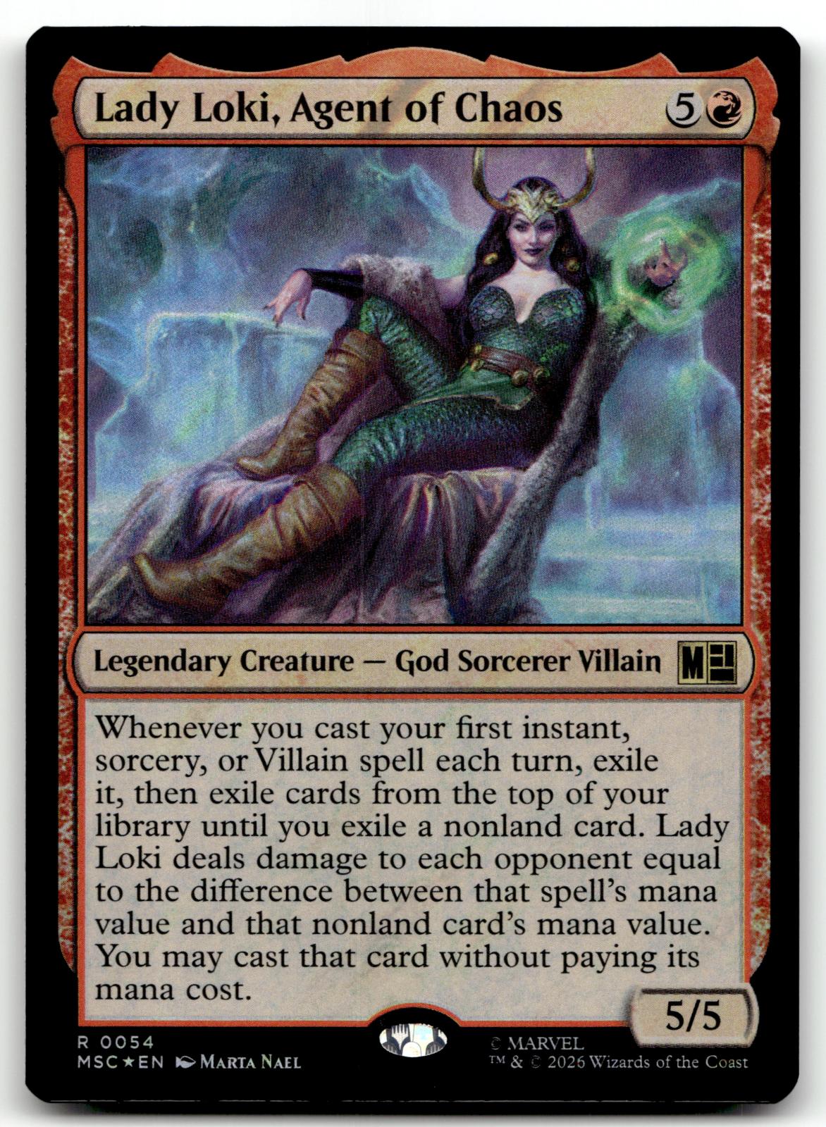 Lady Loki, Agent of Chaos (Surge Foil) 54 Holo Commander: Marvel Super Heroes 