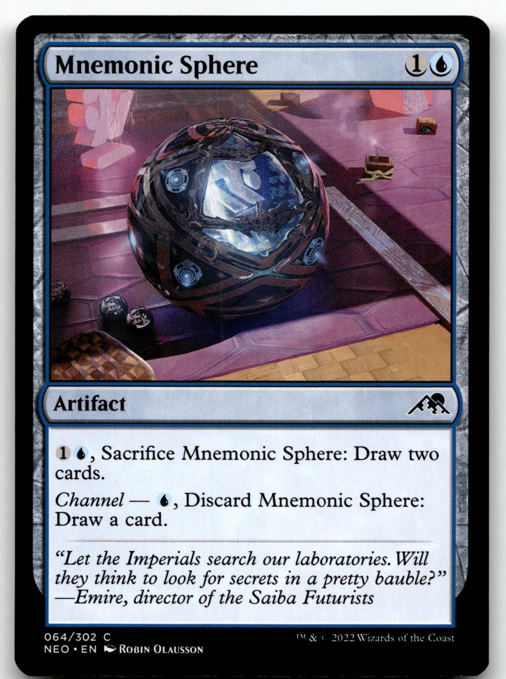 Mnemonic Sphere 64 Common Kamigawa: Neon Dynasty Magic: The Gathering Near Mint