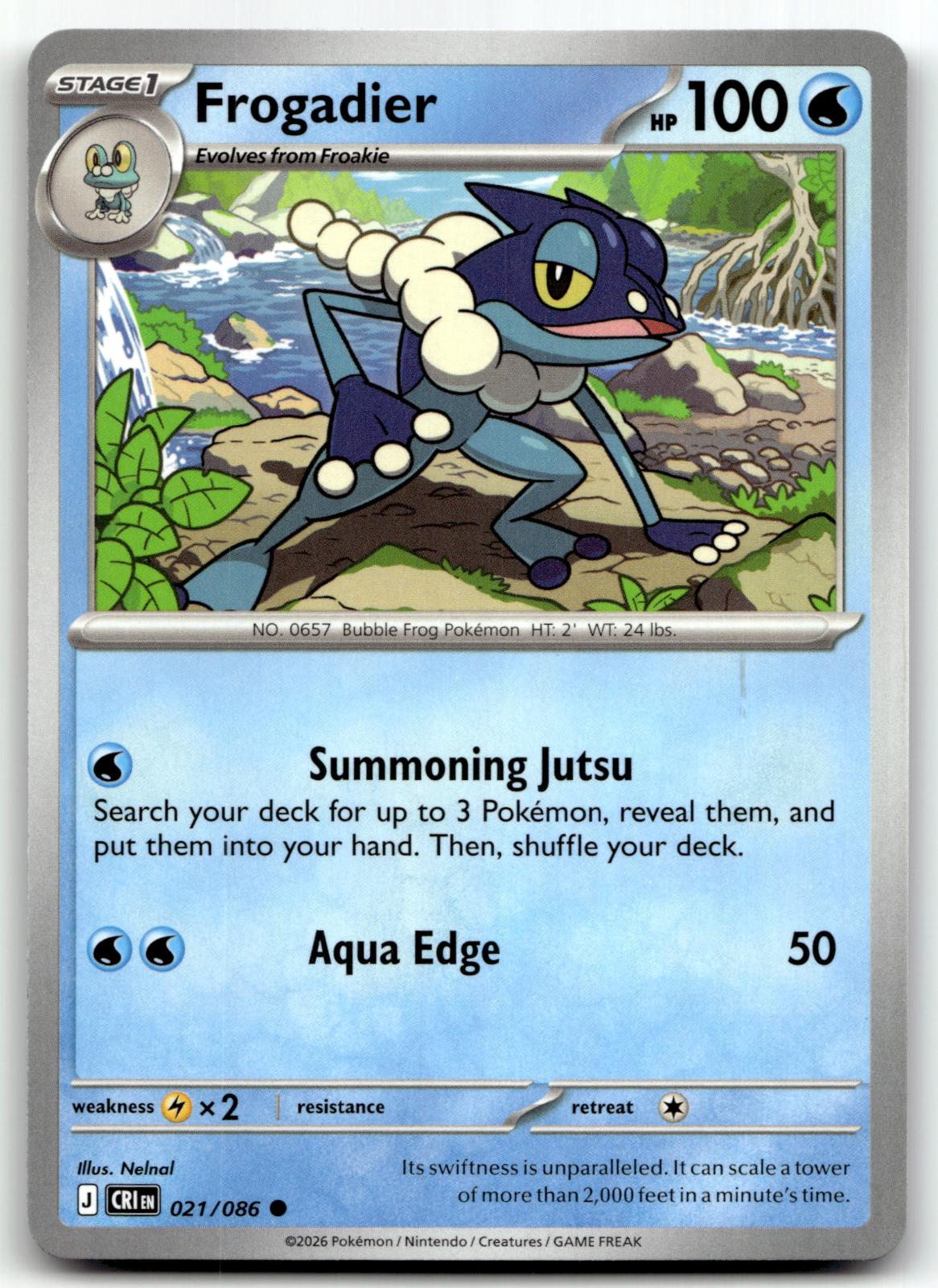 Frogadier 021/086 Common Chaos Rising Pokemon Near Mint