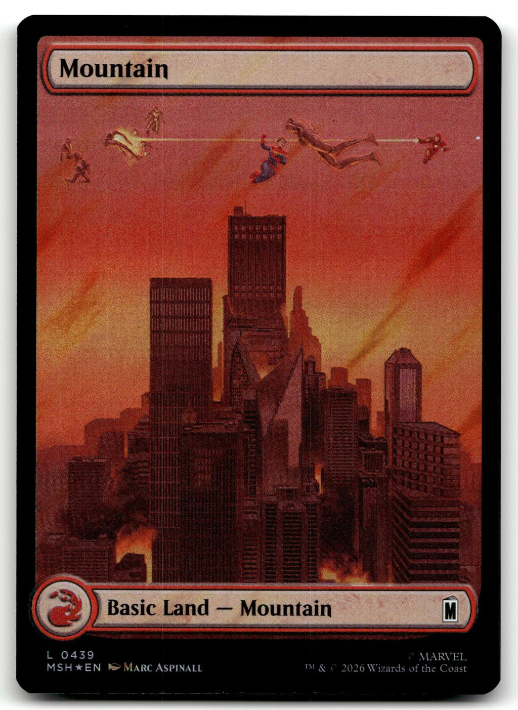 Mountain (0439) (Surge Foil) 439 Holo Marvel Super Heroes Magic: The Gathering 