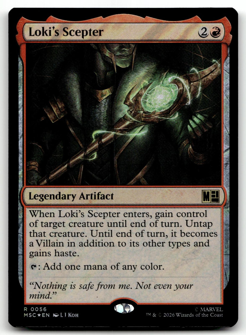Loki's Scepter (Surge Foil) 56 Holo Commander: Marvel Super Heroes Magic: