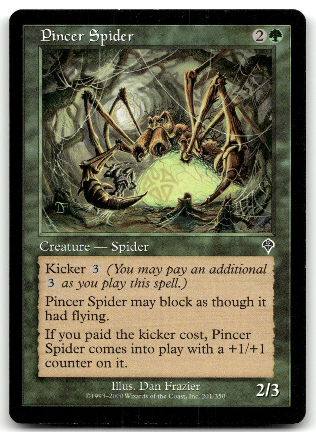 Pincer Spider 201 Common Invasion Magic: The Gathering Near Mint