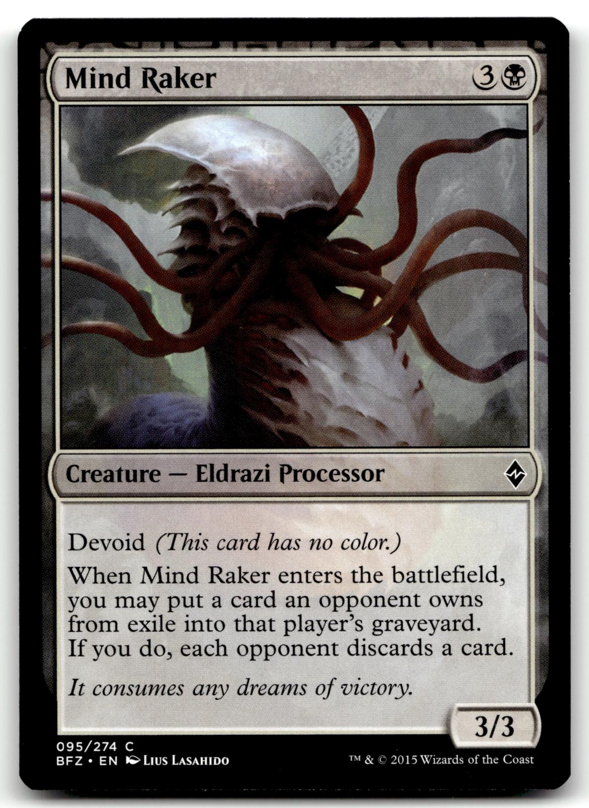 Mind Raker 95 Common Battle for Zendikar Magic: The Gathering Near Mint