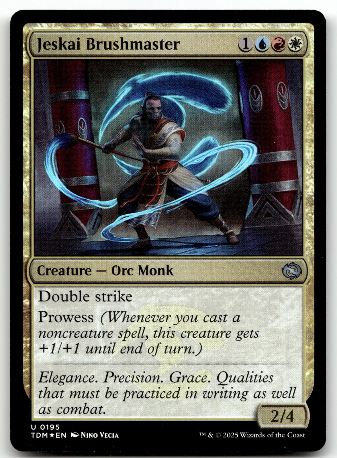 Jeskai Brushmaster 195 Uncommon Tarkir: Dragonstorm Magic: The Gathering Foil NM