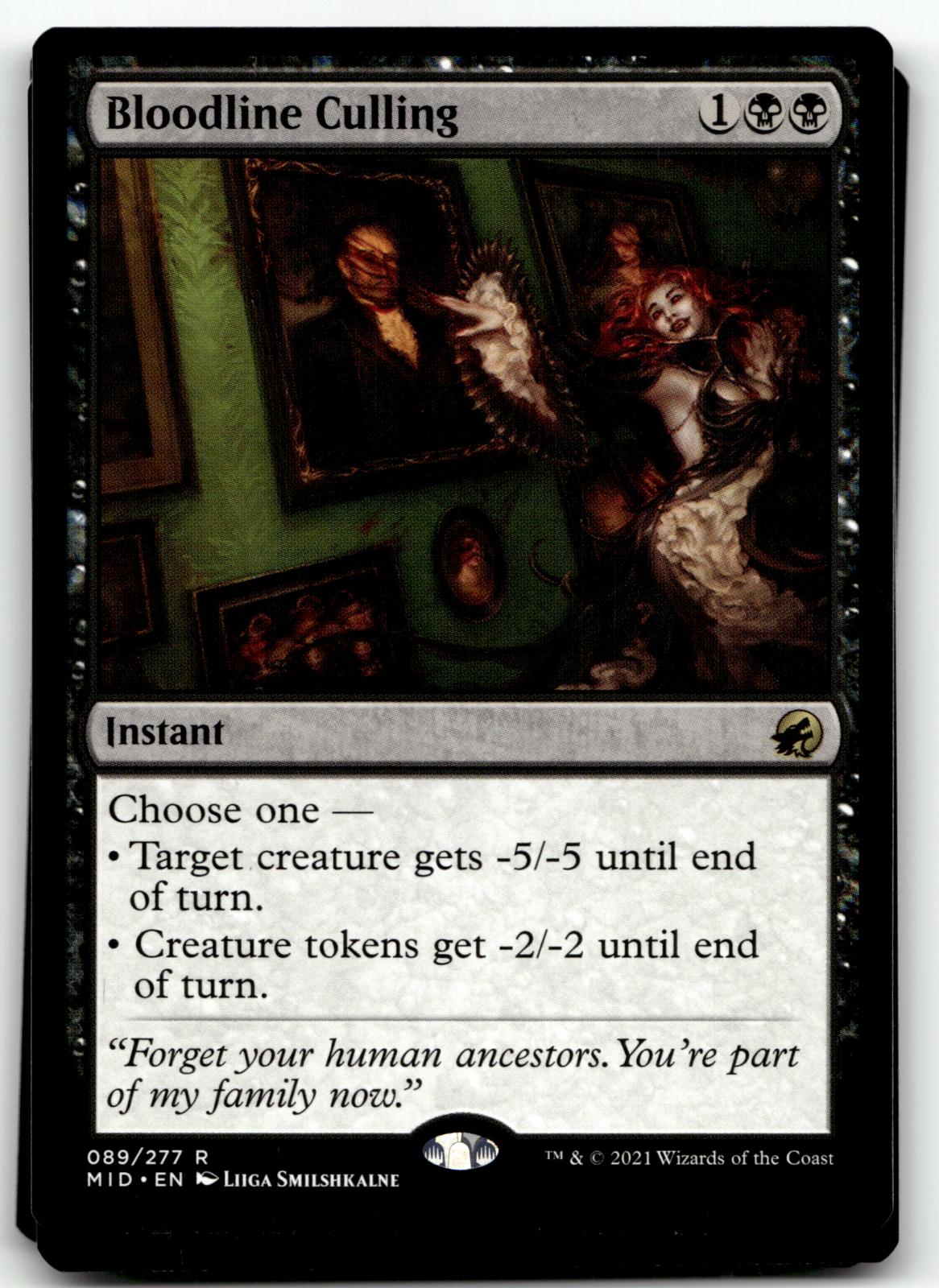 Bloodline Culling 89 Rare Innistrad: Midnight Hunt Magic: The Gathering NM