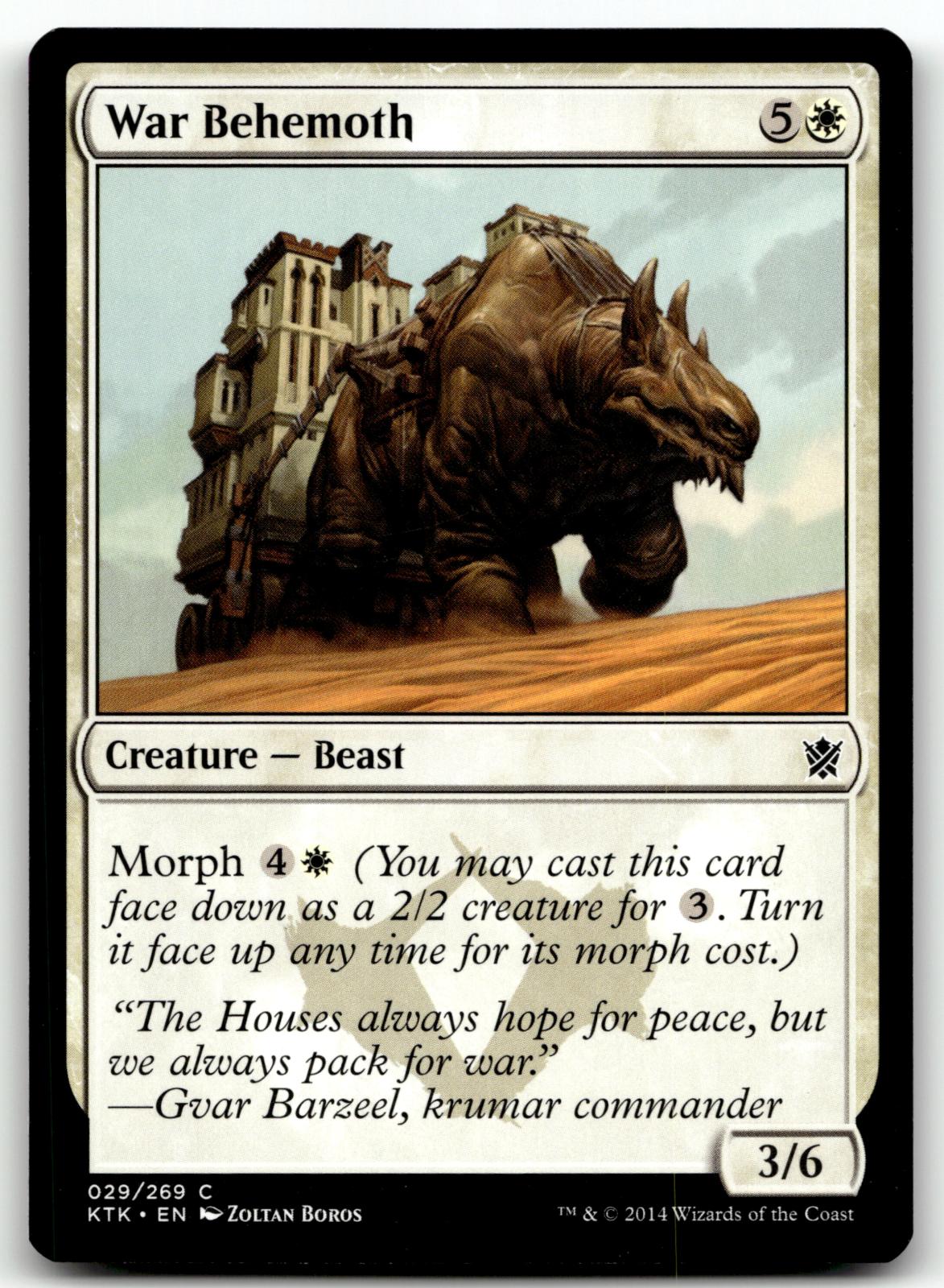 War Behemoth 29 Common Khans of Tarkir Magic: The Gathering Near Mint