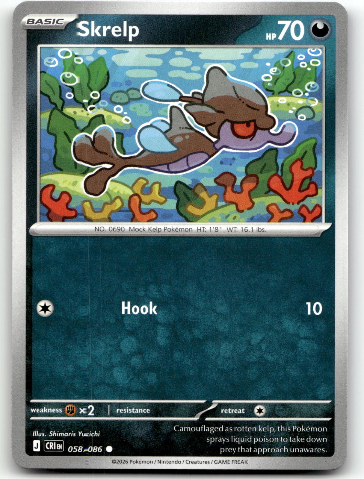 Skrelp 058/086 Common Chaos Rising Pokemon Near Mint