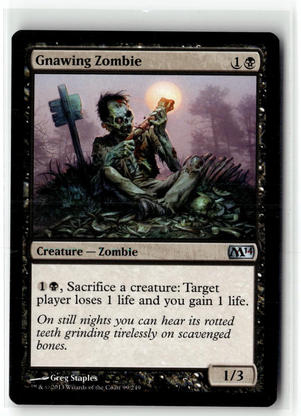 Gnawing Zombie 99 Uncommon Magic 2014 (M14) Magic: The Gathering Near Mint