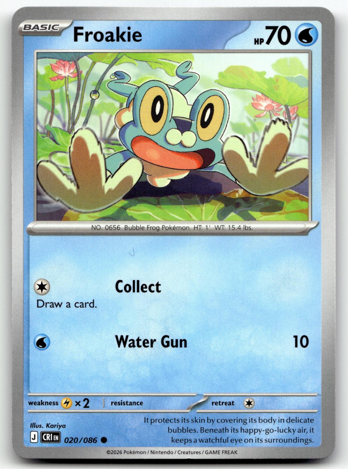 Froakie 020/086 Common Chaos Rising Pokemon Near Mint