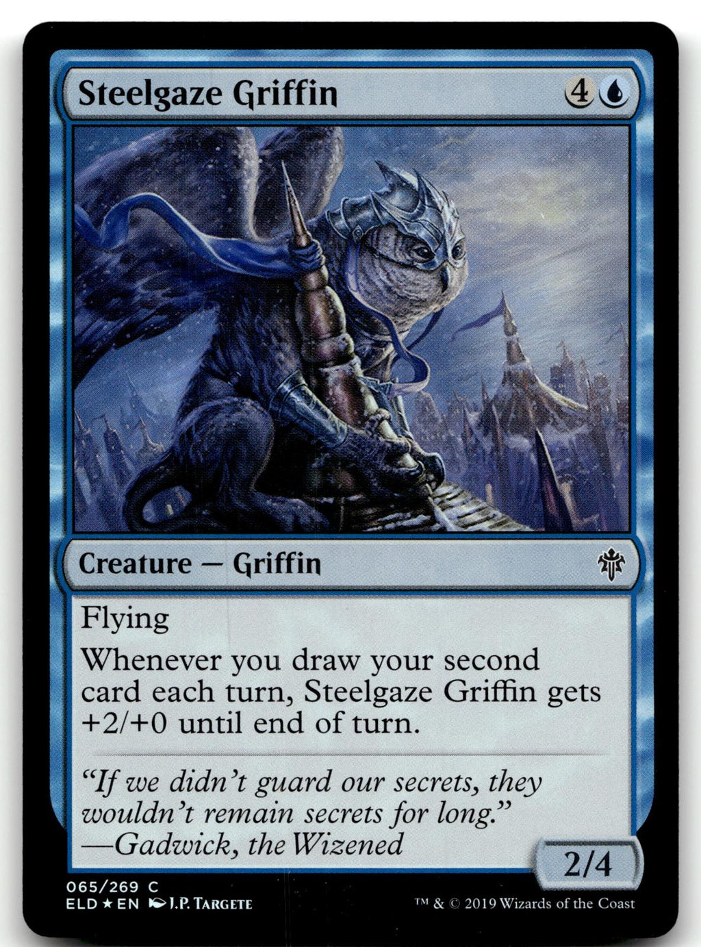 Steelgaze Griffin 65 Common Throne of Eldraine Magic: The Gathering Foil NM