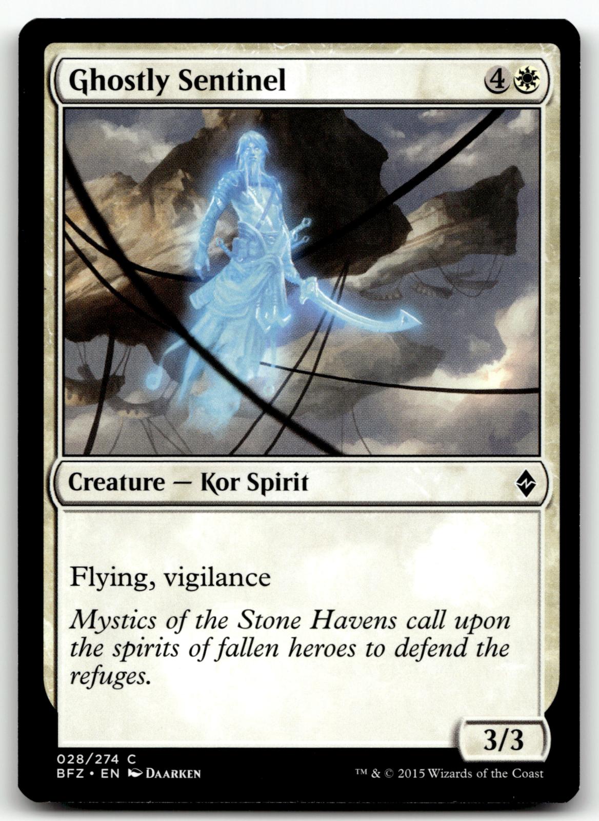 Ghostly Sentinel 28 Common Battle for Zendikar Magic: The Gathering Near Mint