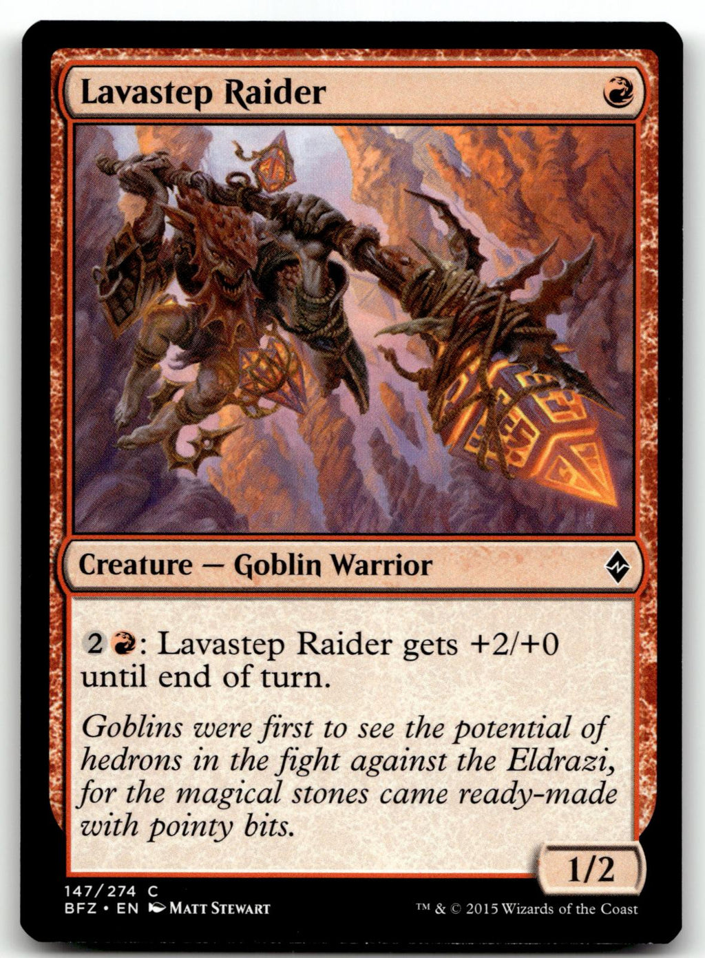 Lavastep Raider 147 Common Battle for Zendikar Magic: The Gathering Near Mint