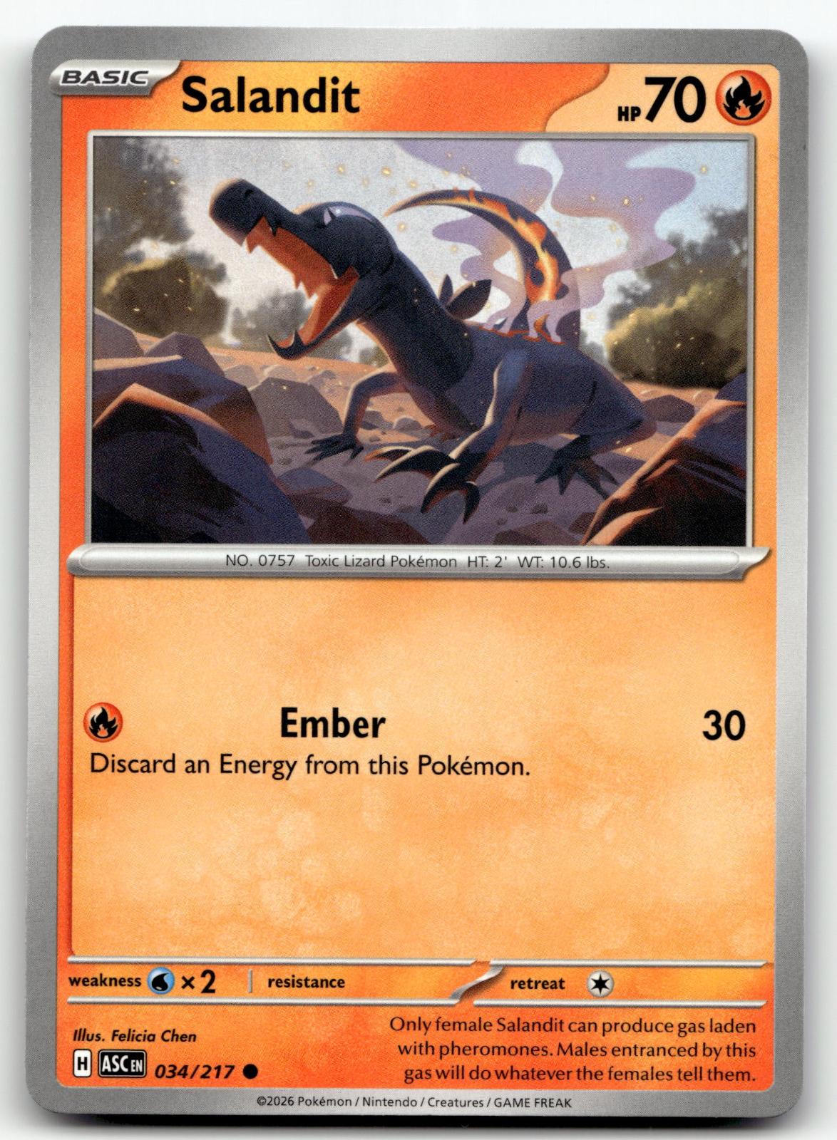 Salandit 034/217 Common Ascended Heroes Pokemon Near Mint