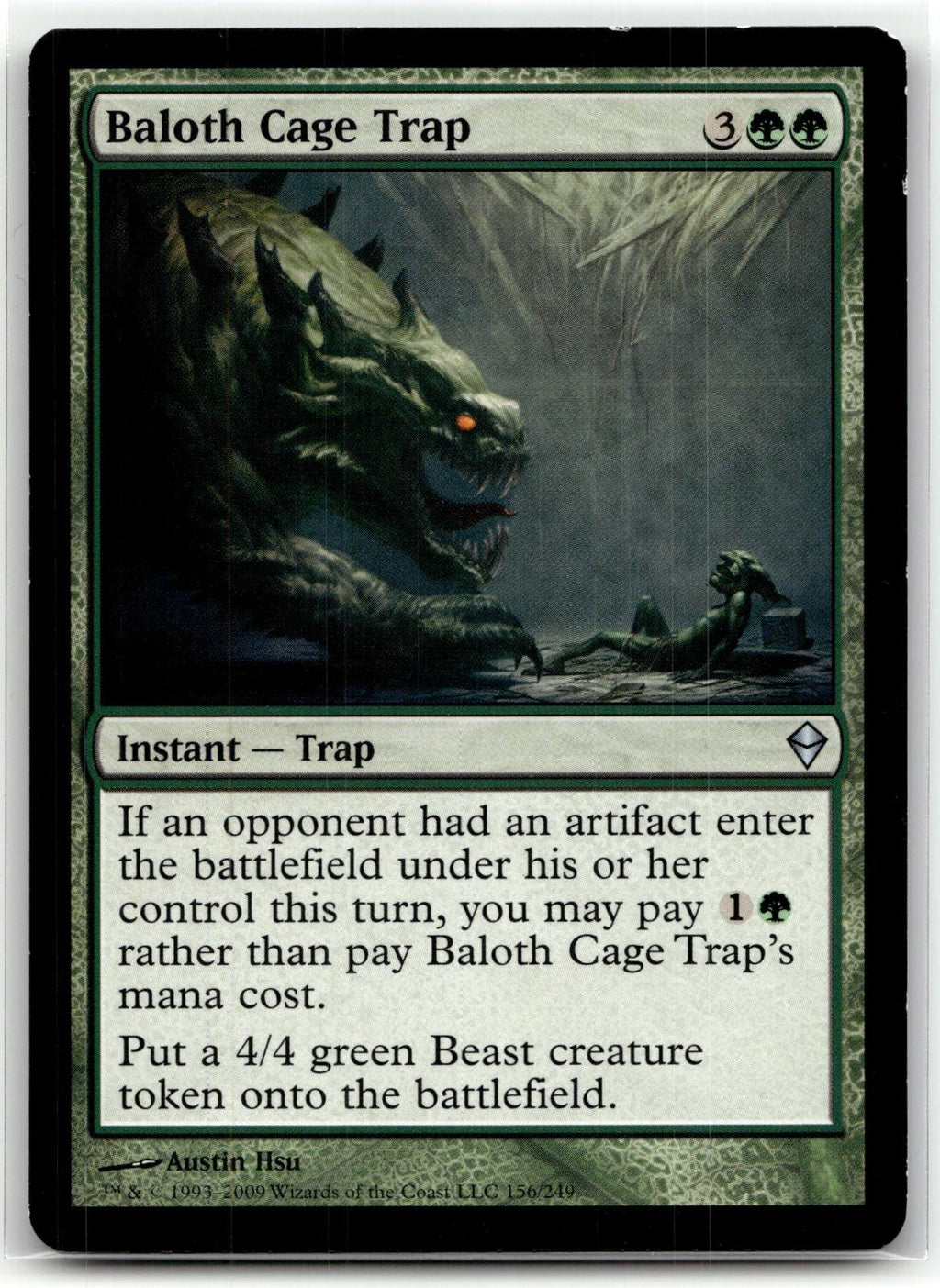 Baloth Cage Trap 156 Uncommon Zendikar Magic: The Gathering Near Mint