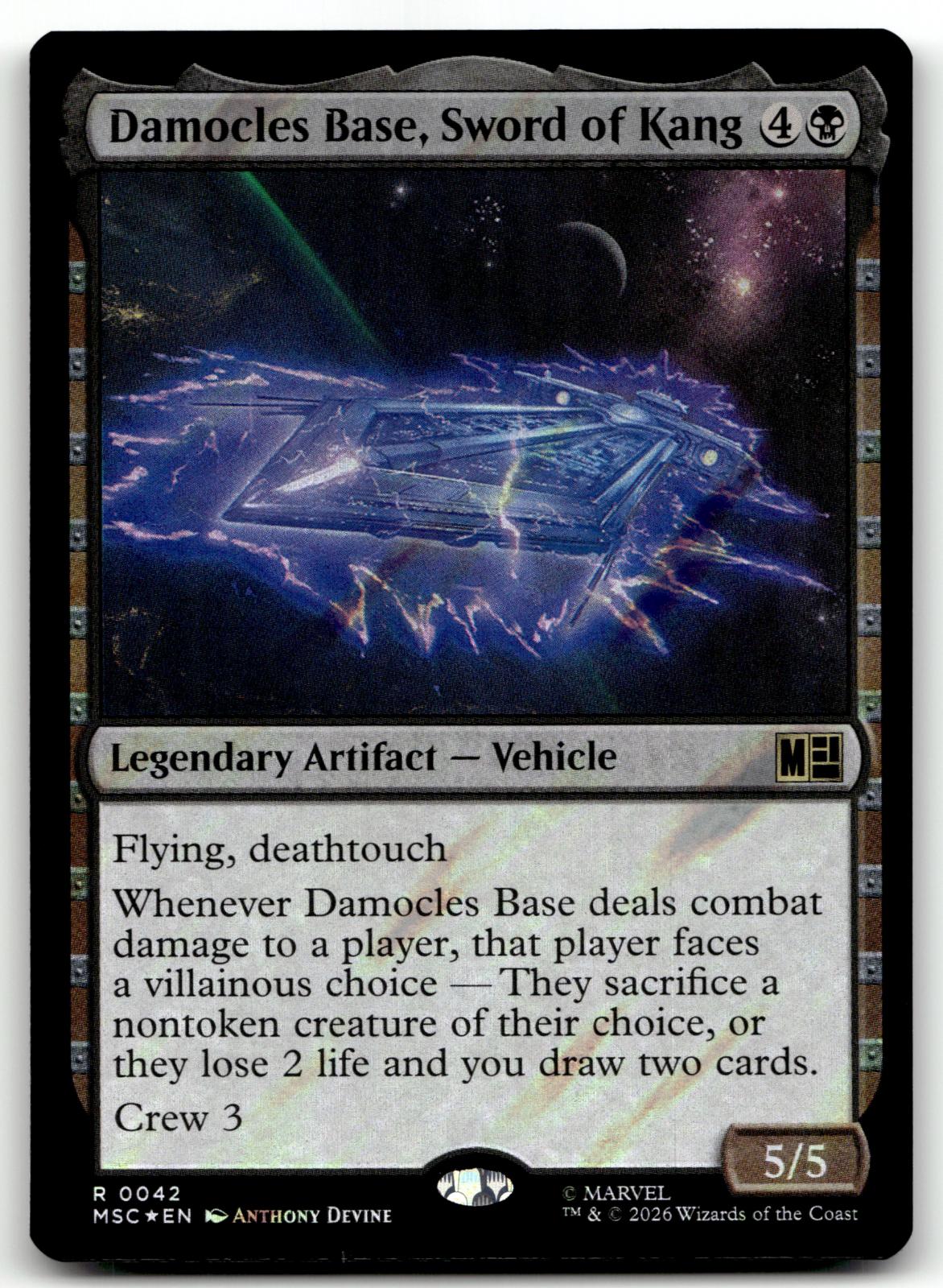 Damocles Base, Sword of Kang (Surge Foil) 42 Holo Commander: Marvel Super Heroes