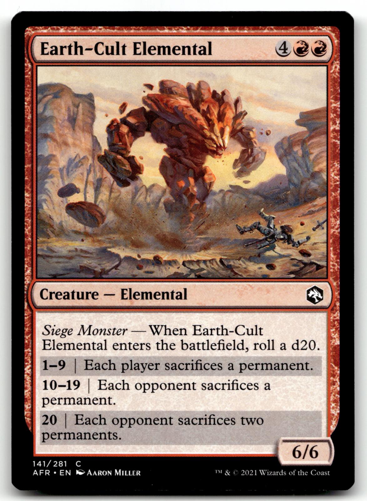 Earth-Cult Elemental 141 Adventures in the Forgotten Realms Magic: The Gathering NM