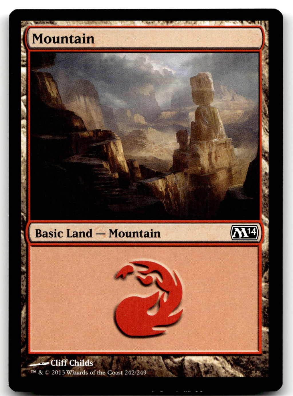 Mountain (242) 242 Land Magic 2014 (M14) Magic: The Gathering Near Mint