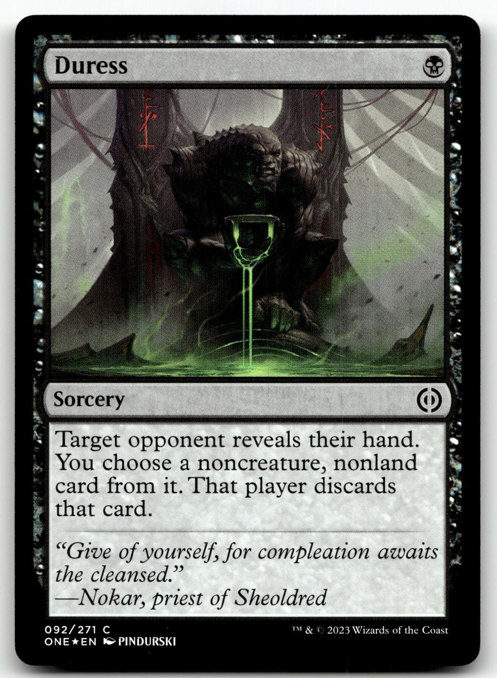 Duress 92 Common Phyrexia: All Will Be One Magic: The Gathering Foil Near Mint
