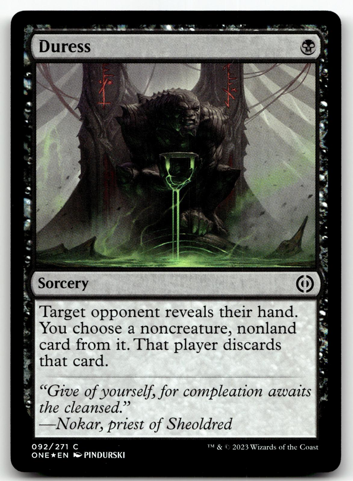 Duress 92 Common Phyrexia: All Will Be One Magic: The Gathering Foil Near Mint