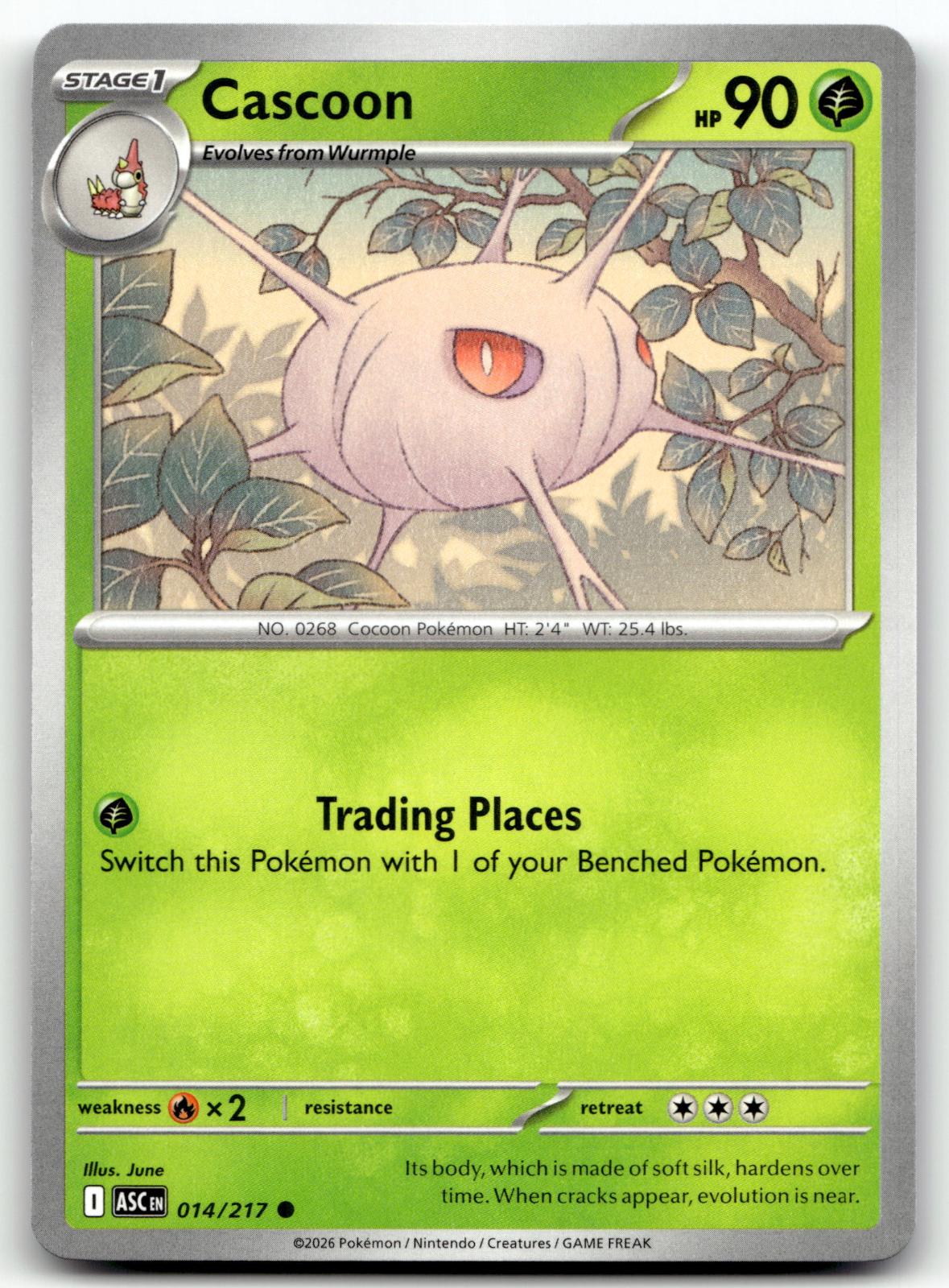 Cascoon 014/217 Common Ascended Heroes Pokemon Near Mint