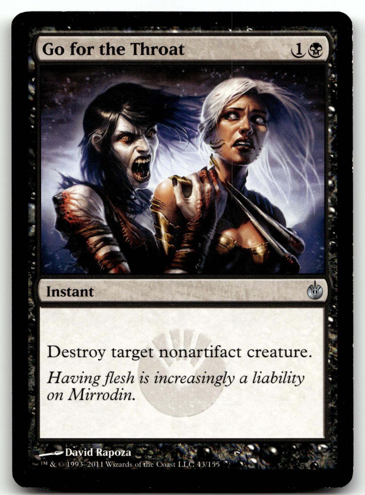 Go for the Throat 43 Uncommon Mirrodin Besieged Magic: The Gathering Near Mint