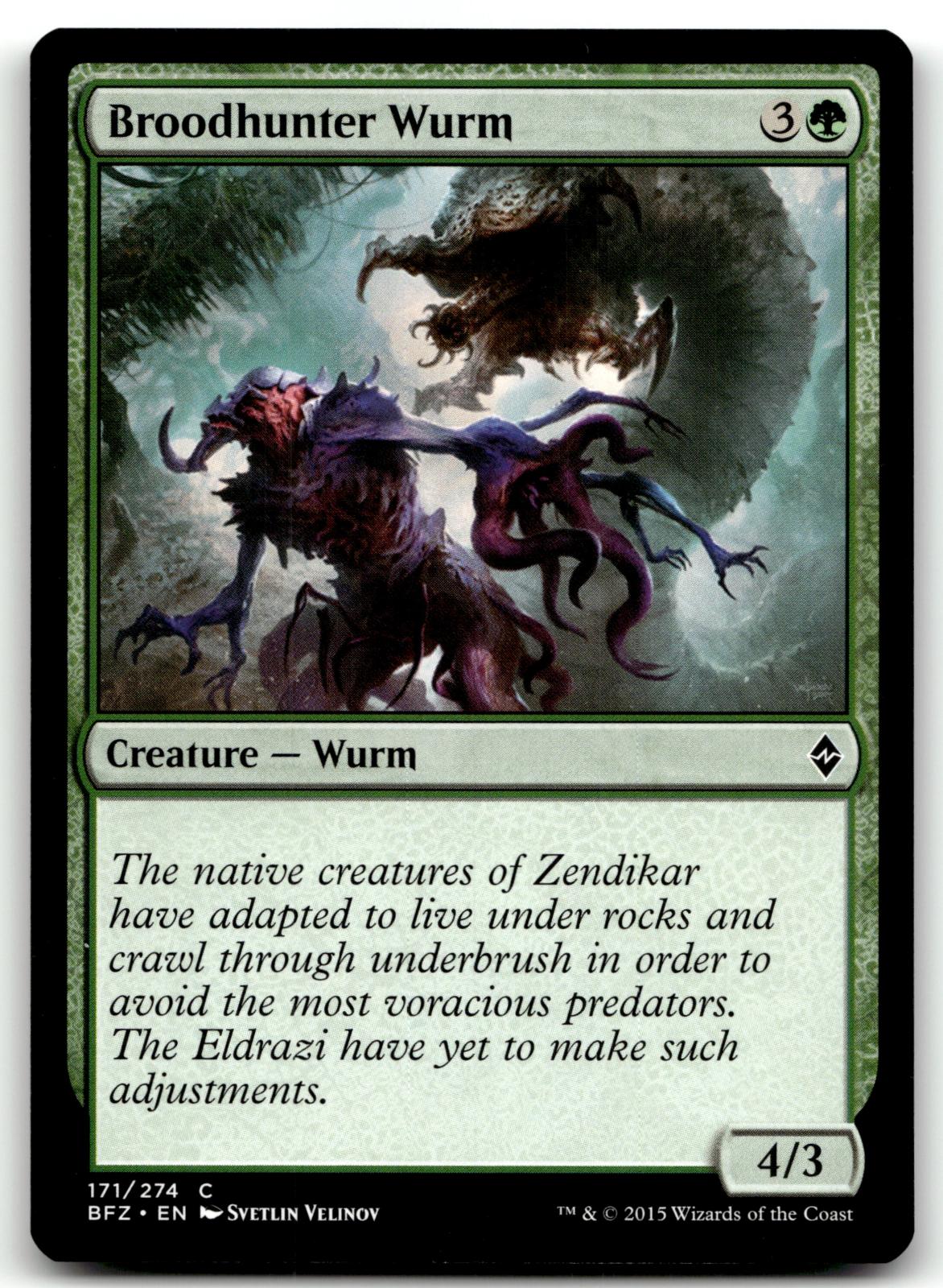 Broodhunter Wurm 171 Common Battle for Zendikar Magic: The Gathering Near Mint
