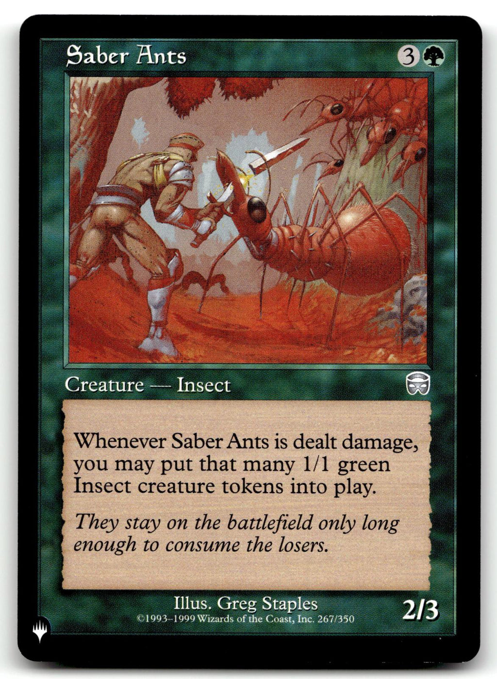 Saber Ants 267 Uncommon Mercadian Masques Magic: The Gathering Near Mint