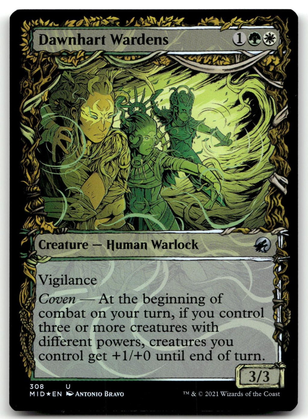 Dawnhart Wardens (Showcase) 308 Innistrad: Midnight Hunt Magic: The Gathering Foil NM