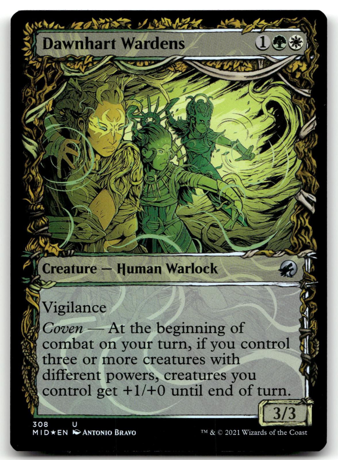 Dawnhart Wardens (Showcase) 308 Innistrad: Midnight Hunt Magic: The Gathering Foil NM