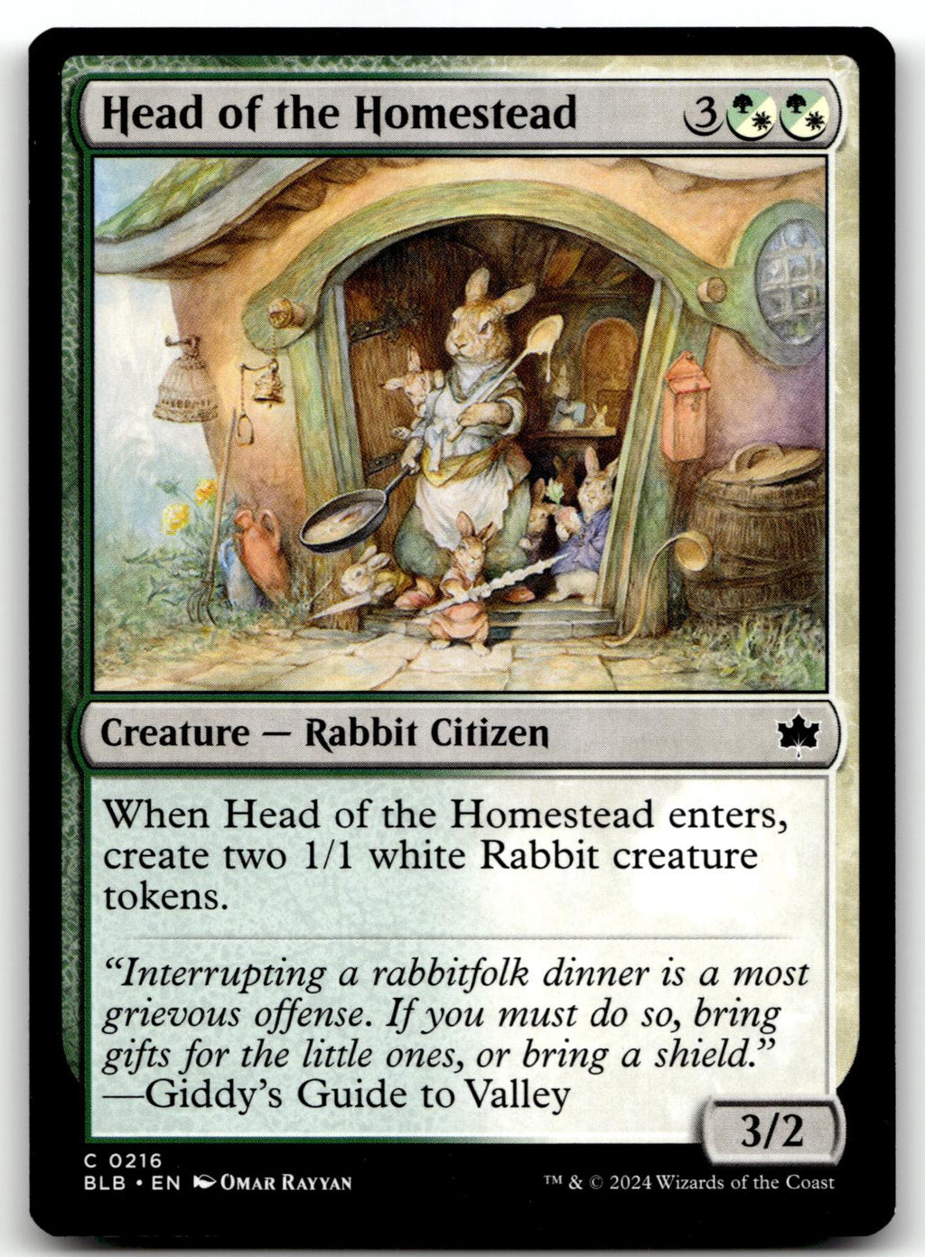 Head of the Homestead 216 Common Bloomburrow Magic: The Gathering Near Mint