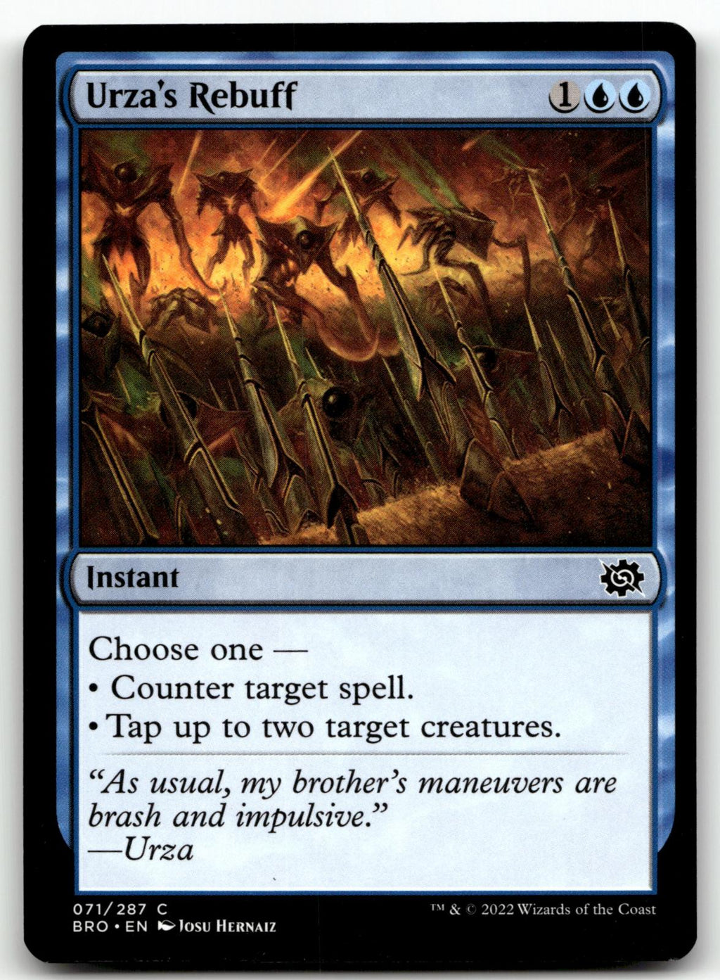 Urza's Rebuff 71 Common The Brothers' War Magic: The Gathering Near Mint