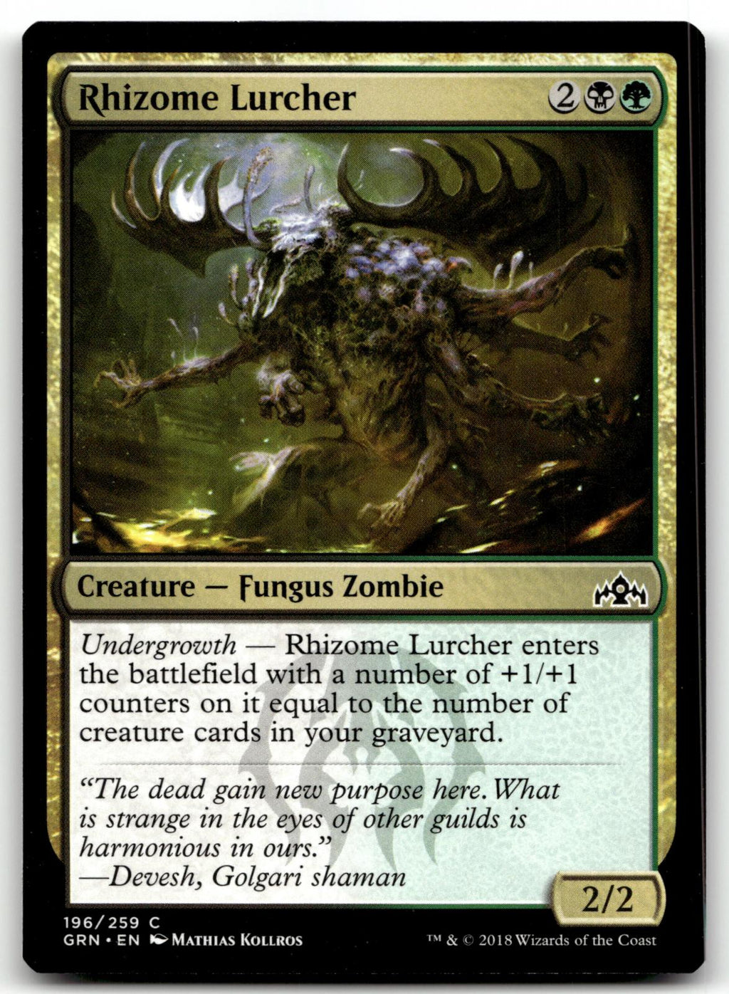 Rhizome Lurcher 196 Common Guilds of Ravnica Magic: The Gathering Near Mint