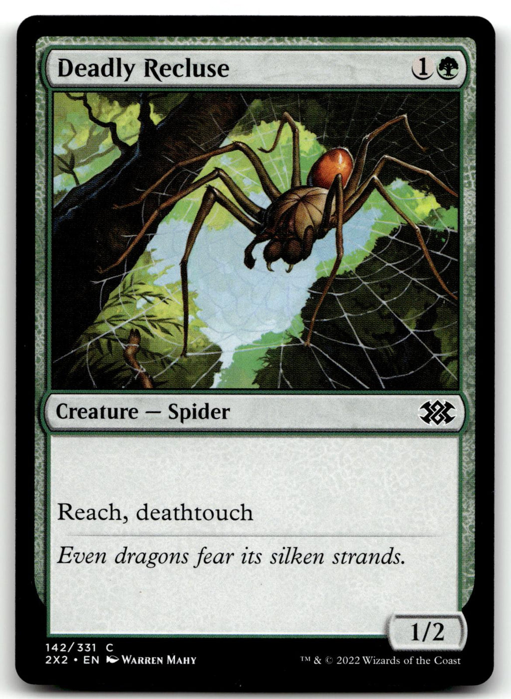 Deadly Recluse 142 Common Double Masters 2022 Magic: The Gathering Near Mint