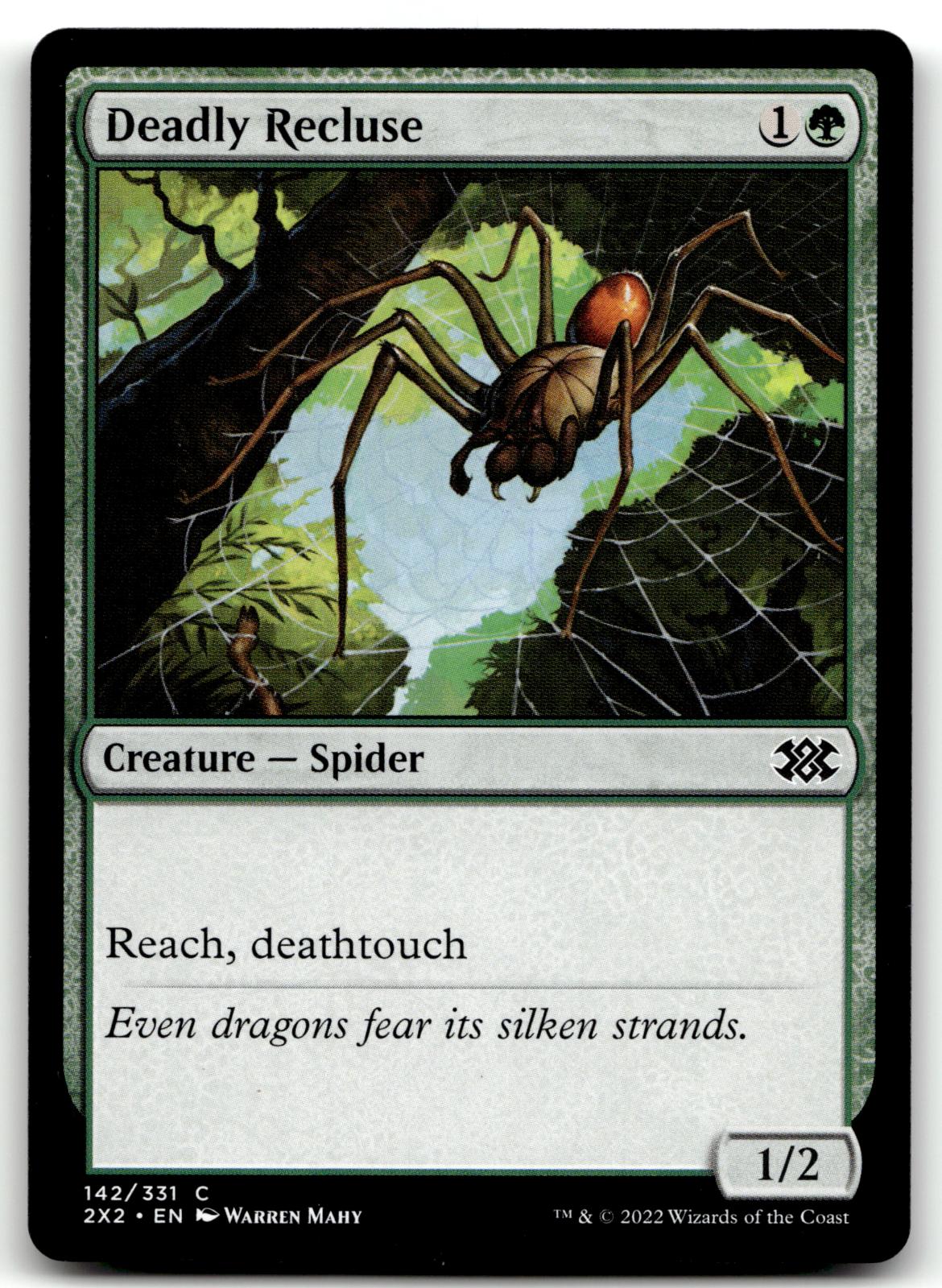 Deadly Recluse 142 Common Double Masters 2022 Magic: The Gathering Near Mint