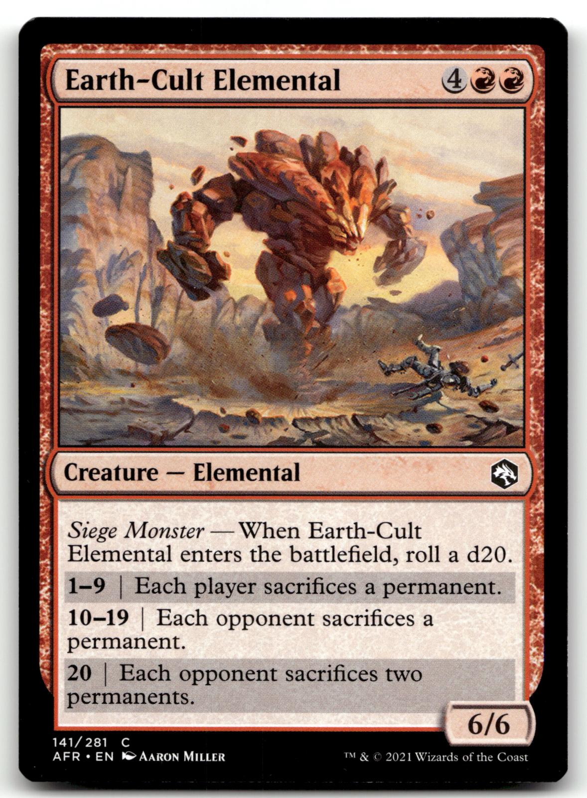 Earth-Cult Elemental 141 Adventures in the Forgotten Realms Magic: The Gathering NM