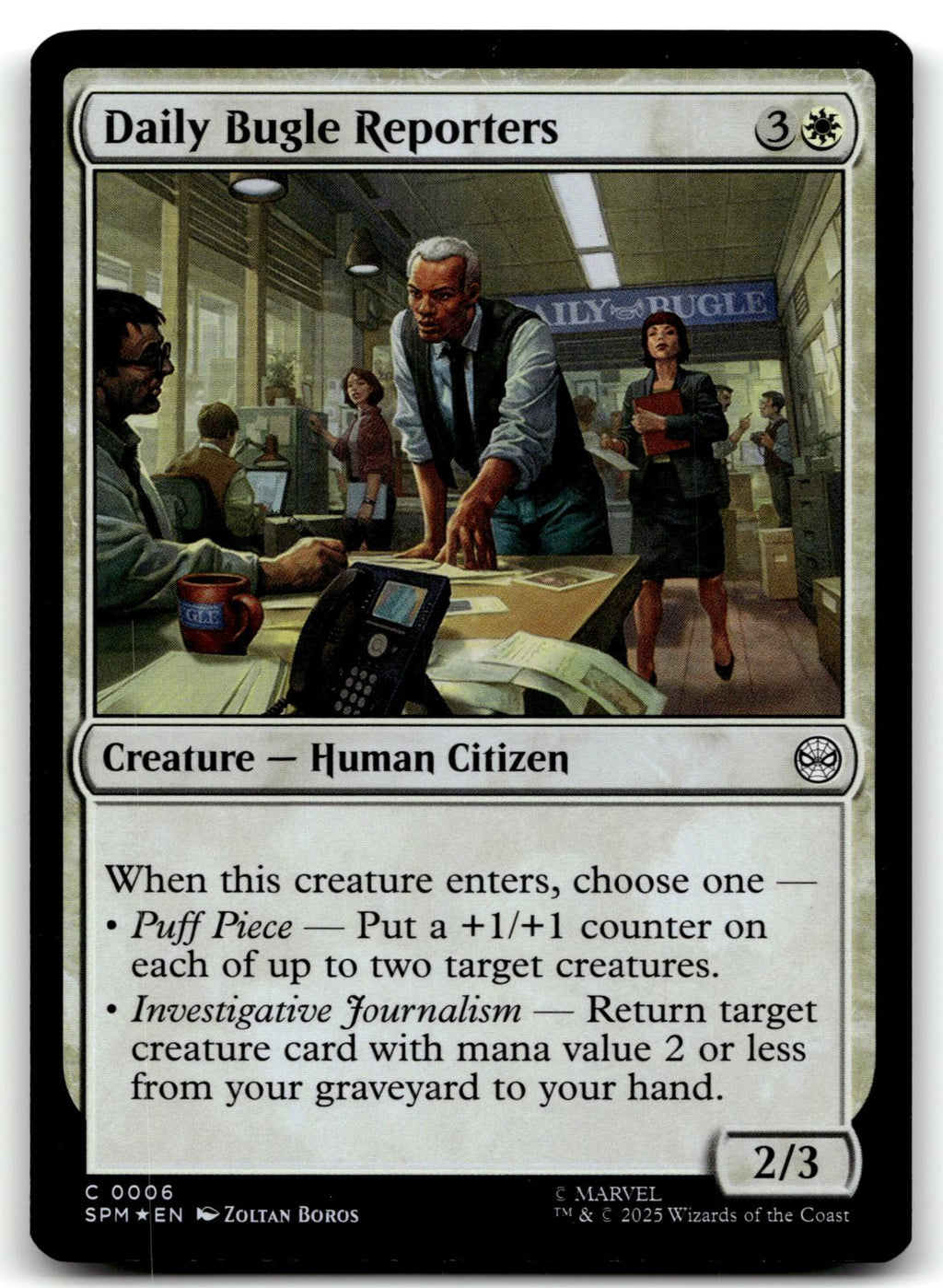 Daily Bugle Reporters 6 Common Marvel's Spider-Man Magic: The Gathering Foil NM