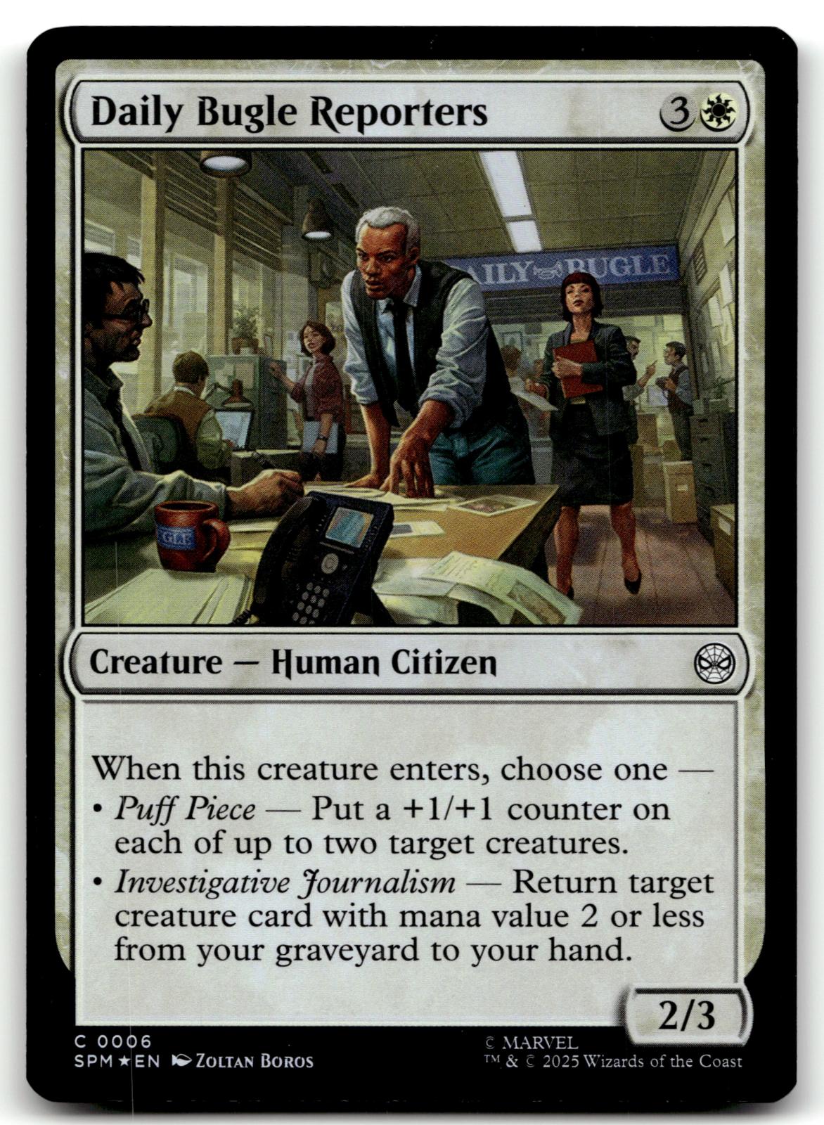 Daily Bugle Reporters 6 Common Marvel's Spider-Man Magic: The Gathering Foil NM
