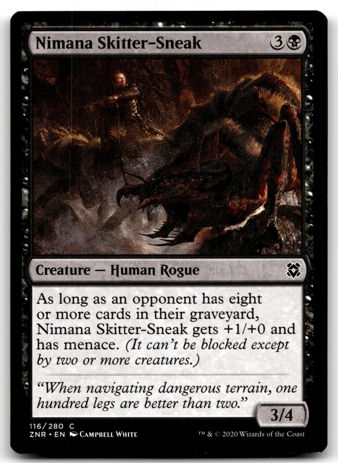 Nimana Skitter-Sneak 116 Common Zendikar Rising Magic: The Gathering Near Mint