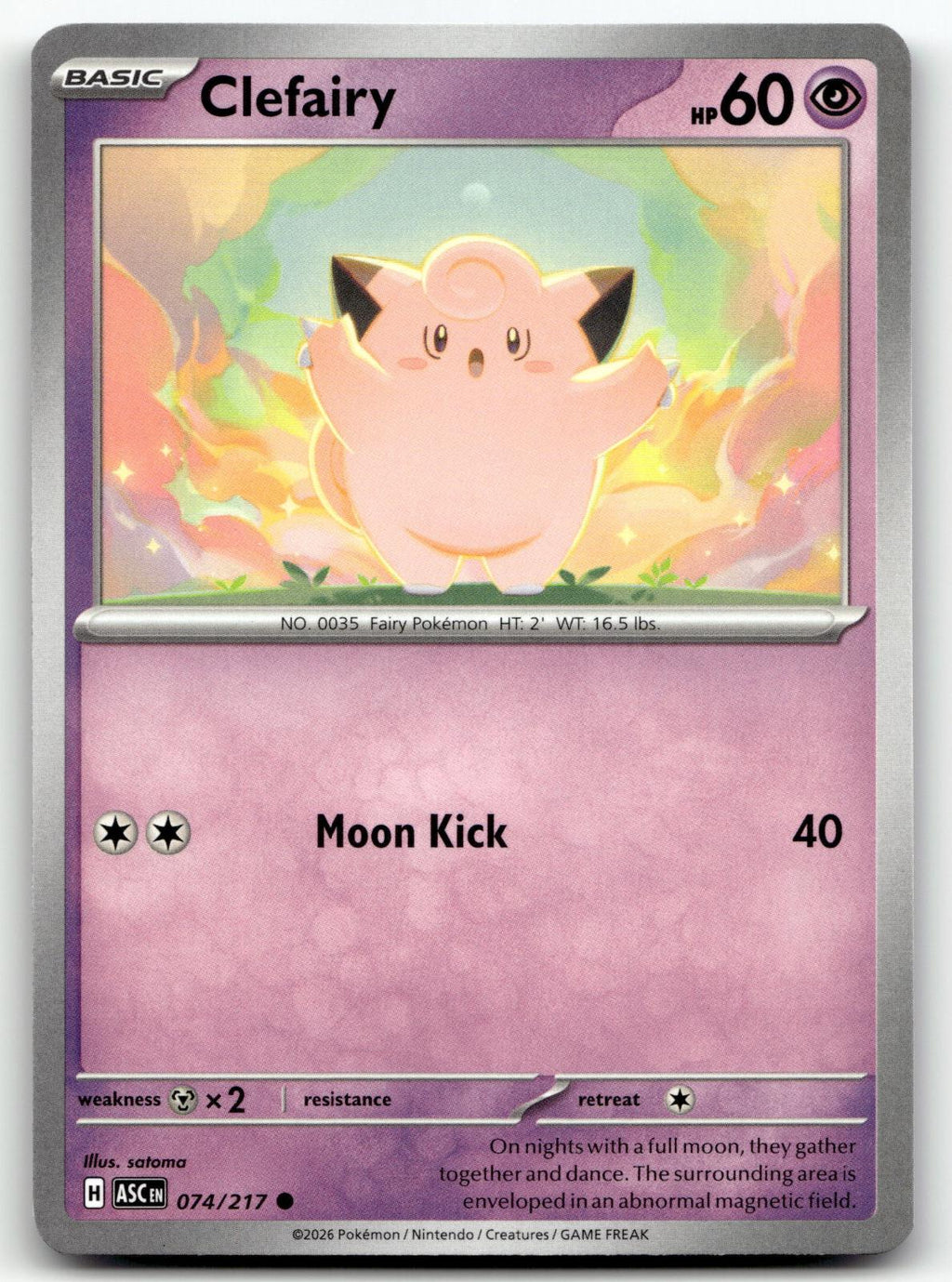 Clefairy 074/217 Common Ascended Heroes Pokemon Near Mint