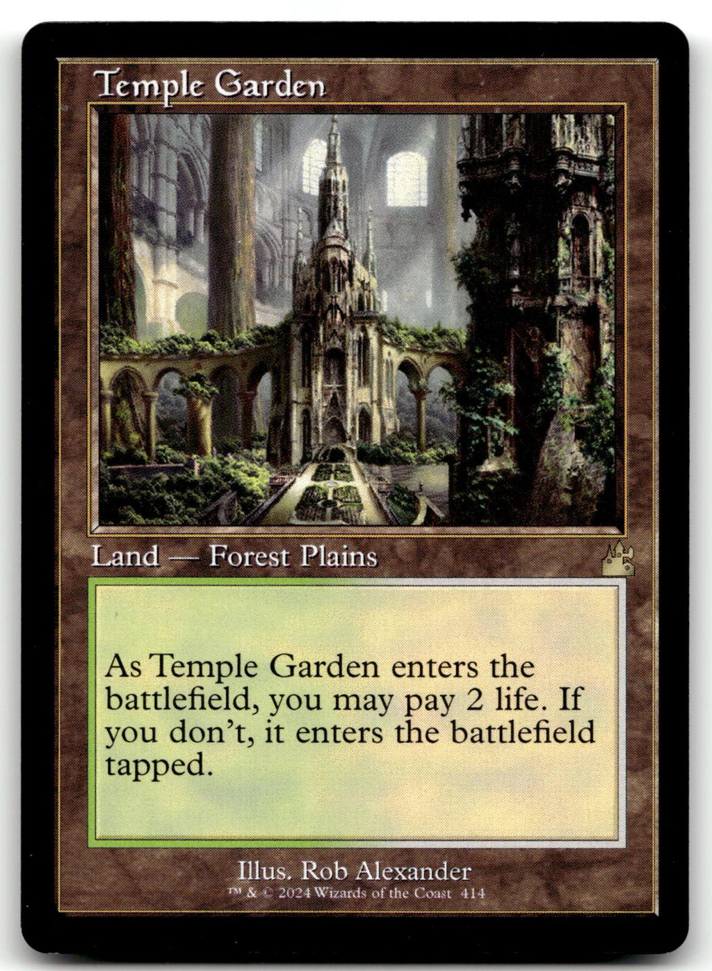 Temple Garden (Retro Frame) 414 Rare Ravnica Remastered Magic: The Gathering NM