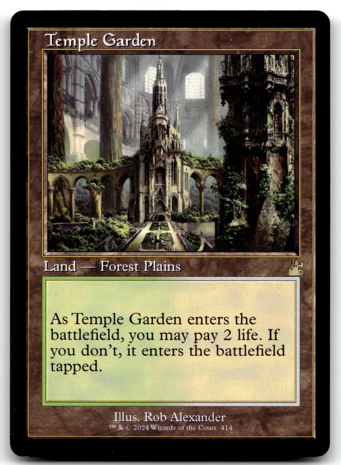 Temple Garden (Retro Frame) 414 Rare Ravnica Remastered Magic: The Gathering NM
